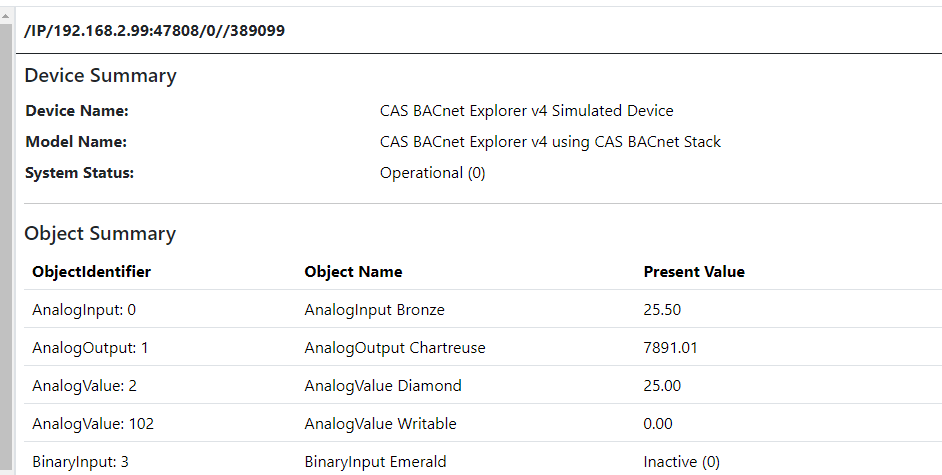 Device Summary